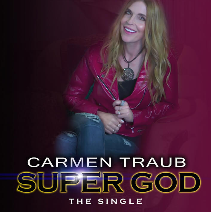 Carmen Traub's Super God song Lyric Video cover